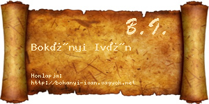 Bokányi Iván névjegykártya